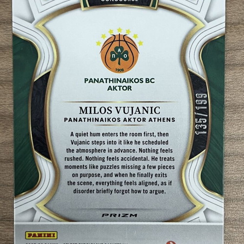 Panini Select Euroleague Basketball Milos Vujanic card like new