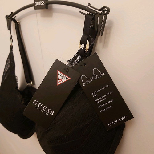Guess black bra 34D new with lace and gold details