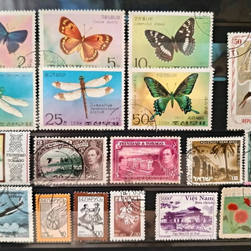 Stamps used from North Korea, Trinidad and Tobago, Haiti, Vietnam, Belarus, Israel
