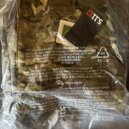 5.11 Tactical TDU Multicam pants, size M