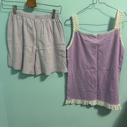 Lilac Bunny Pajama Set used, sleeveless top and shorts