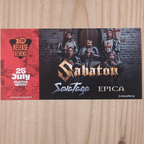 Sabaton Savatage Epica Concert Ticket New 25/7/2026