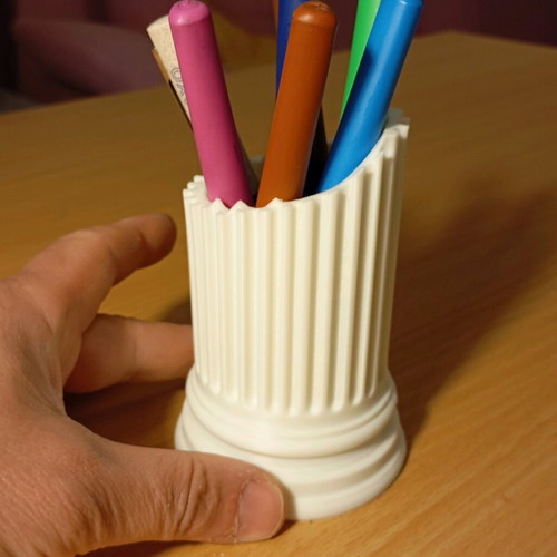 3D Printed Pencil Holder Column New, Minimal Design