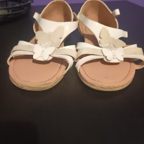 H&M girls' sandals size 33 used with glitter butterflies