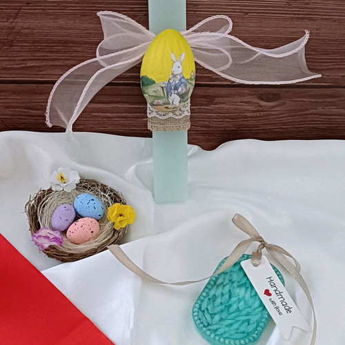 Handmade Easter Set with Aromatic Veraman Candle 25cm and Wardrobe Tablet