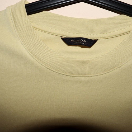 Massimo Dutti men's T-shirt, pastel yellow, size M