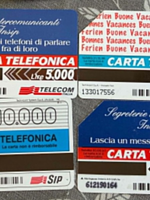 Italian phone cards pack of 4 used SIP/Telecom
