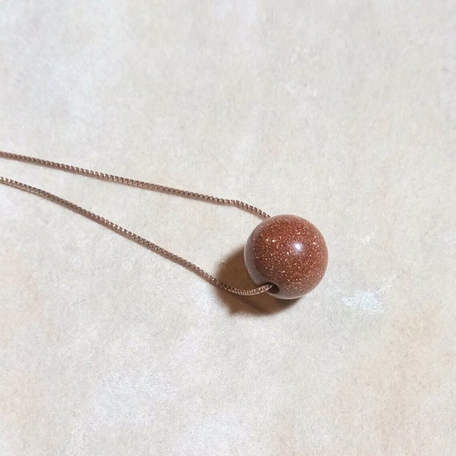 Silver necklace new with rose gold plated chain and goldstone