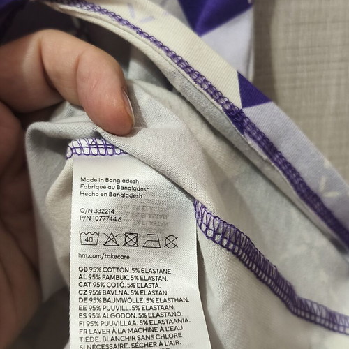 H&M Cotton Dress white and lilac XS-S new