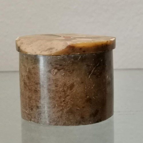 Small marble box used with inlaid anthemion and mother of pearl