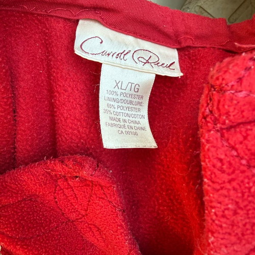 Red button-up sweater XL