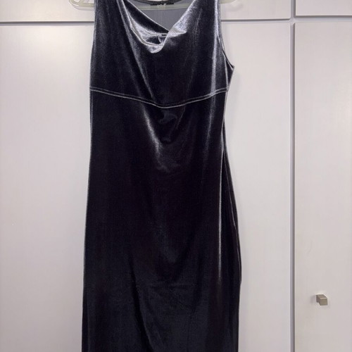 Le Full Made in Italy velvet dress gray anthracite like new