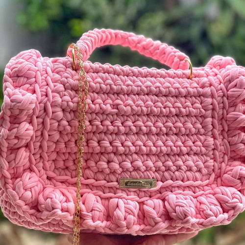 Handmade shoulder bag new in sweet pink color