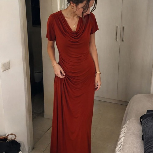 Zara rust maxi dress size L, like new