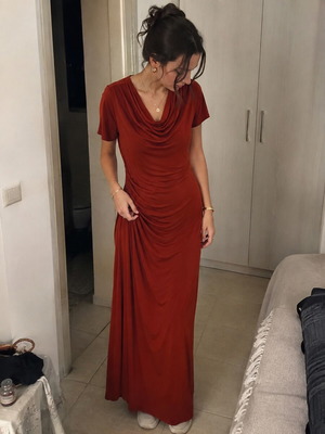 Zara rust maxi dress size L, like new