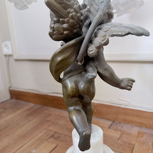 Vintage angel lamp with rose like new