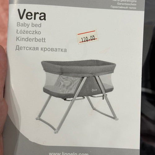Lionelo Vera Folding Baby Cot used, gray