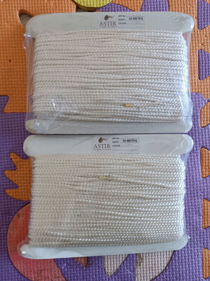 White cord new, pack of 2 pieces of 50 meters