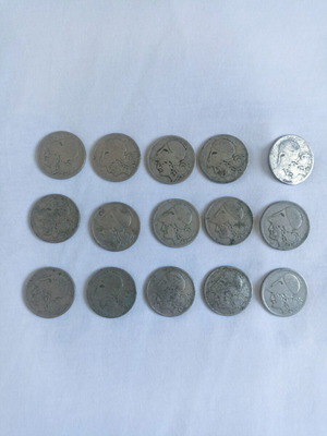 One Drachma Coins Set 15 Used 1926 Greece