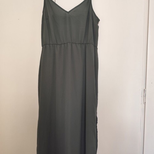 H&M khaki beach dress semi-transparent XL used with side slits