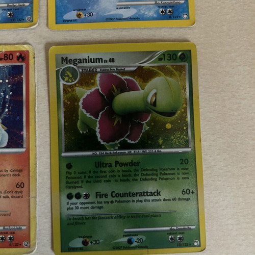 Pokemon cards used, set of 4 collectible cards