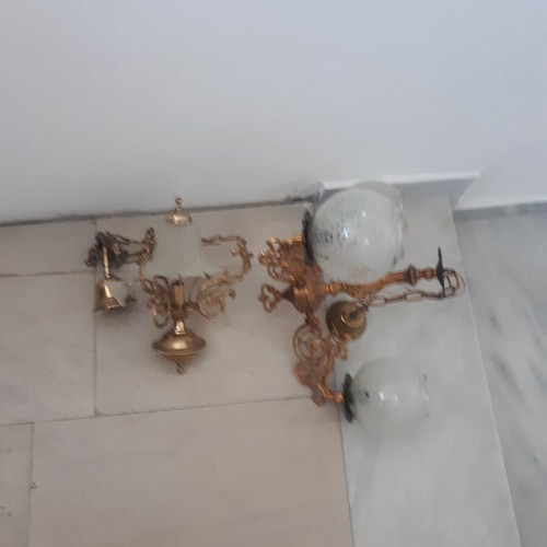Vintage ceiling lights used, set of 2