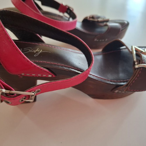 Miss Sixty leather sandals size 40, used, pink and brown