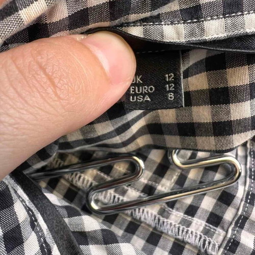 Barbour International women's black and white gingham shirt, size M
