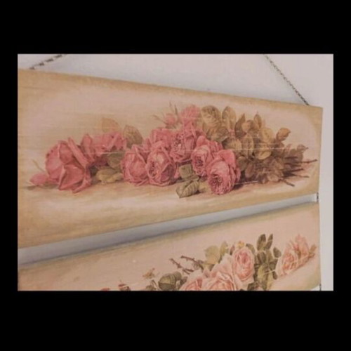 Wooden wall decor with decoupage, like new, 70x23 cm