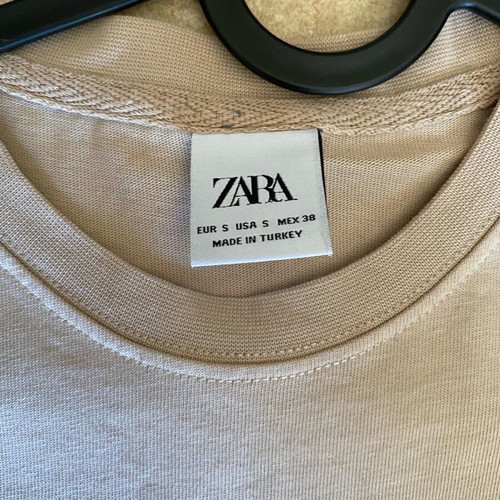 Zara men's T-shirt like new, 100% cotton, beige, small
