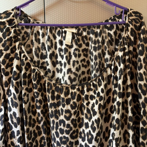 H&M leopard midi dress new, black brown beige