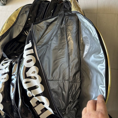 Wilson K Pro Tour Super Six Tennis Bag like new, black and gold