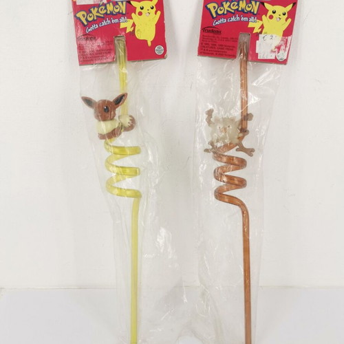 Pokemon plastic straw set used