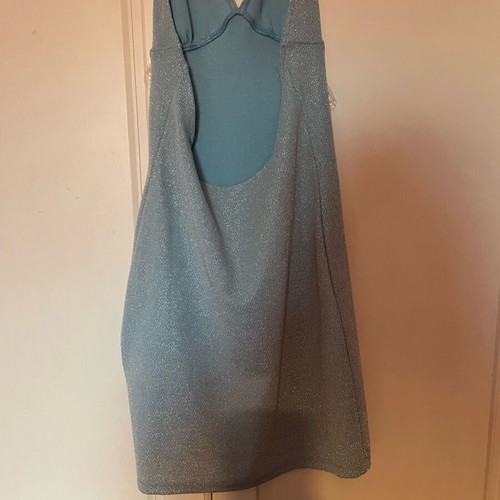 H&M lurex dress blue size small new