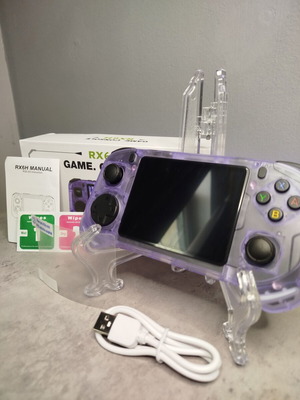 RX6H Game Console transparent purple new with 64GB SD card