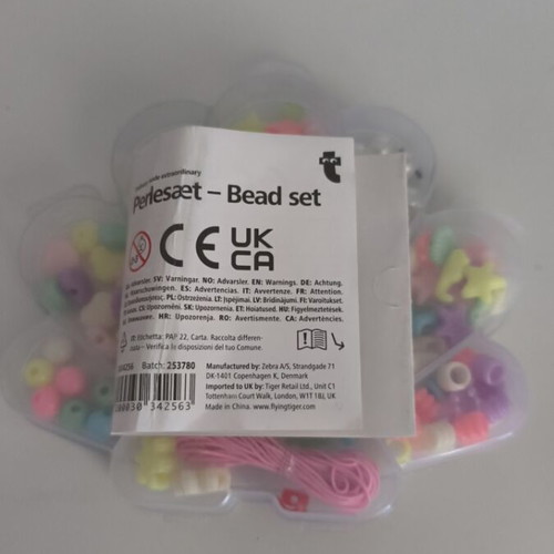 Bead set with string for bracelet making, new