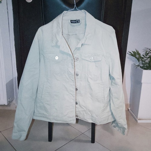 Women's denim jacket in grey lavender, size Large