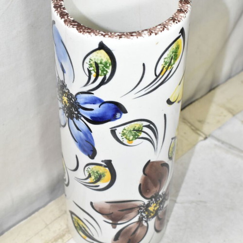 Antique Vase used with Impressive Floral Design and Small Cracks