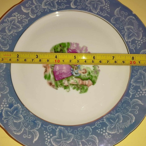 Decorative porcelain plates used from Japan with small chip