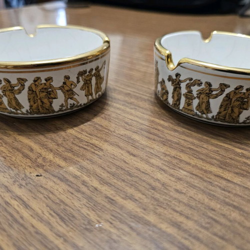 Corfu ashtrays feax ceramics, bros Provatas "24gold"