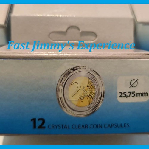 Plastic Capsules 25.75 mm for 2 Euro Coins new, pack of 12