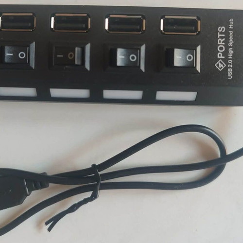 USB 2.0 Hub 4 Ports with Switches and LED Lights