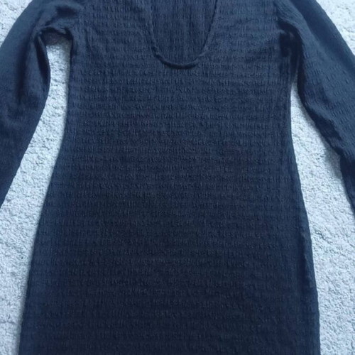 Bershka Black Bodycon Dress XL like new with open back and lace-up