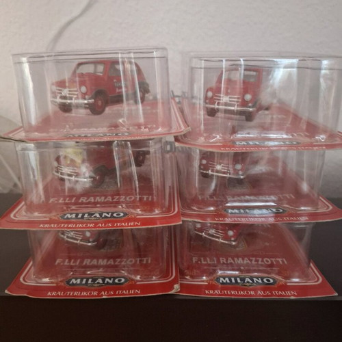 Fiat 600 collectible red toy cars scale 1:43, new pack of 6