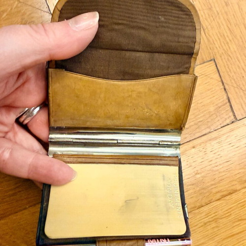 Vintage aide-mémoire used with pencil and leather case