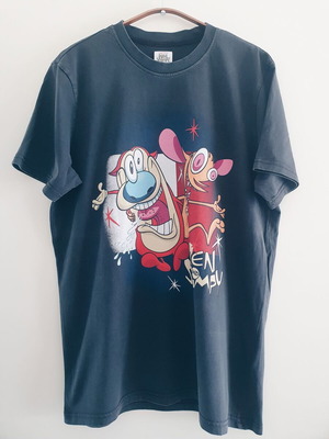 Tommy Jeans x Ren & Stimpy Unisex T-shirt σε μέγεθος Large σαν καινούργιο, γκρι