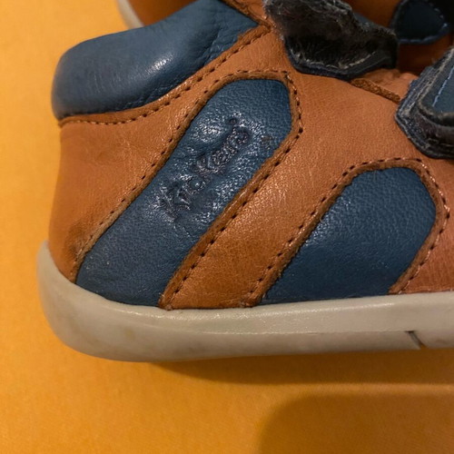Kickers leather boots like new, size 22, blue and brown