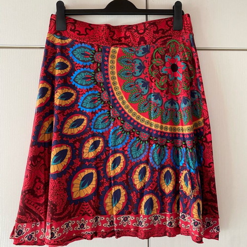 Desigual skirt A-line mid-length, like new, cotton, colorful