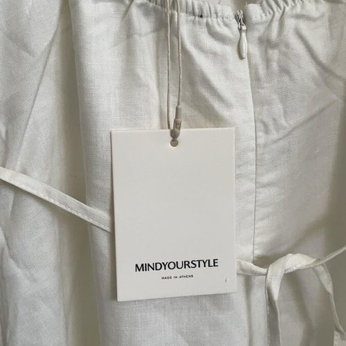 Mind Your Style white linen blend mini dress