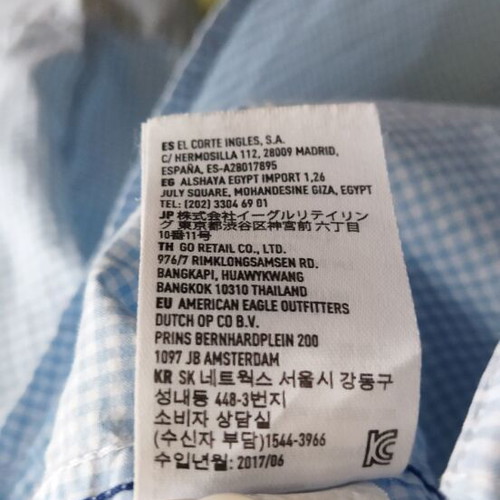 American Eagle men's shirt like new, white and blue, cotton